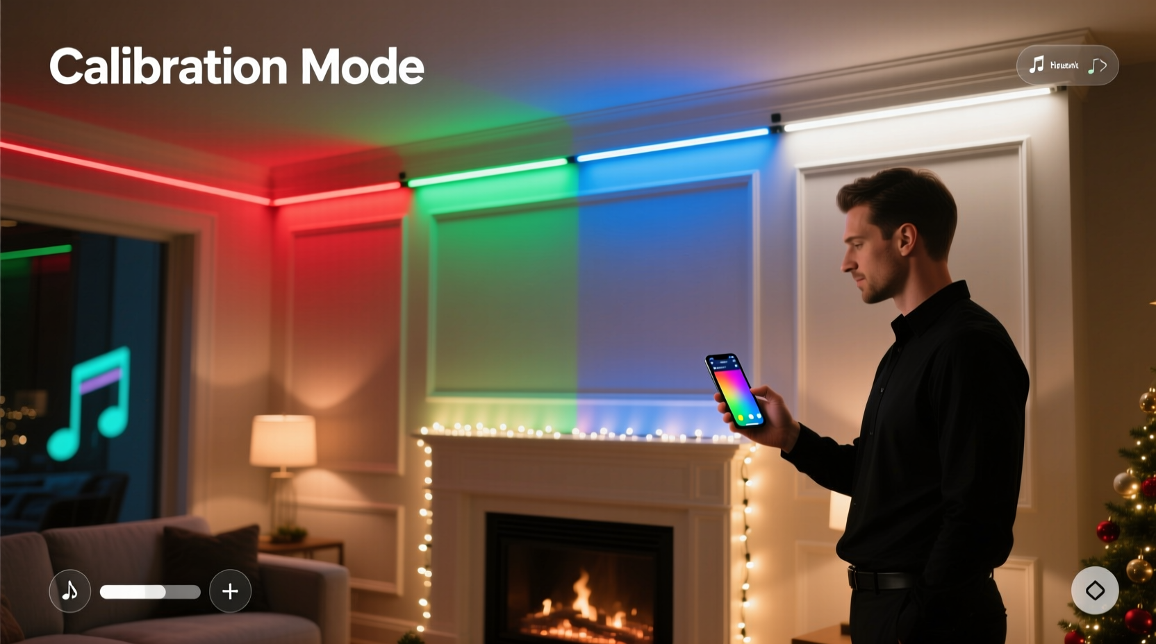 how to calibrate multiple smart christmas light strips for seamless color blending