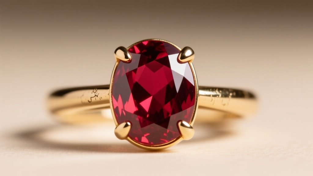 Close-up of a worn 14k white gold prong securing an oval ruby pendant, showing metal thinning and a slightly lifted gem edge.
