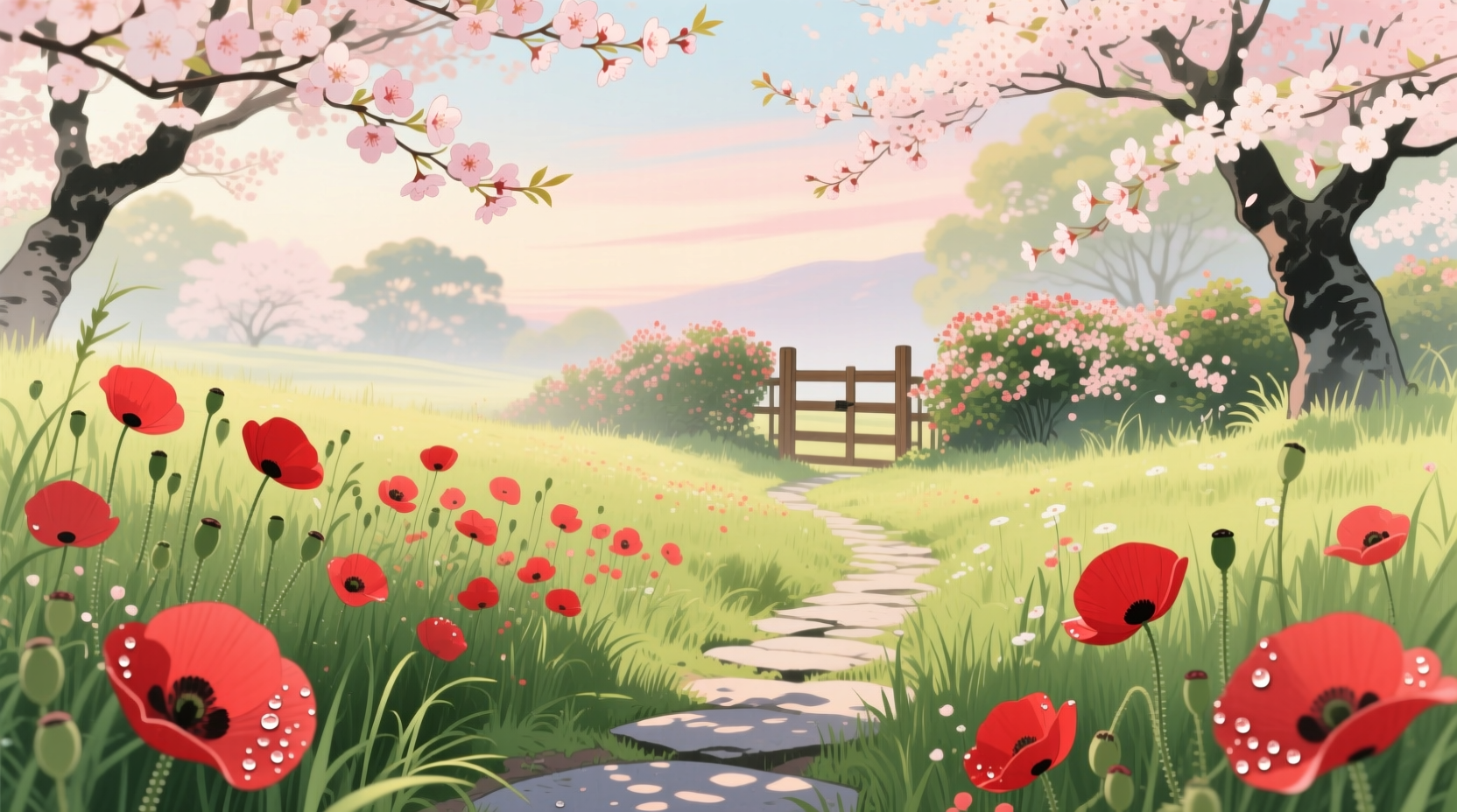 red flowers spring