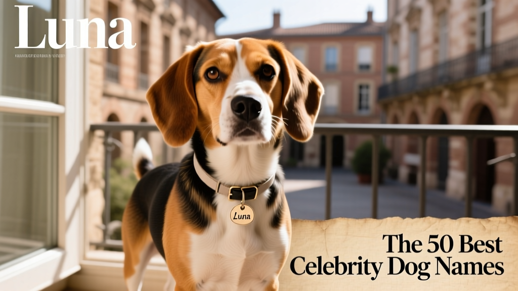 Toulouse, a Beagle-Chihuahua mix, posing confidently on a fashion magazine cover
