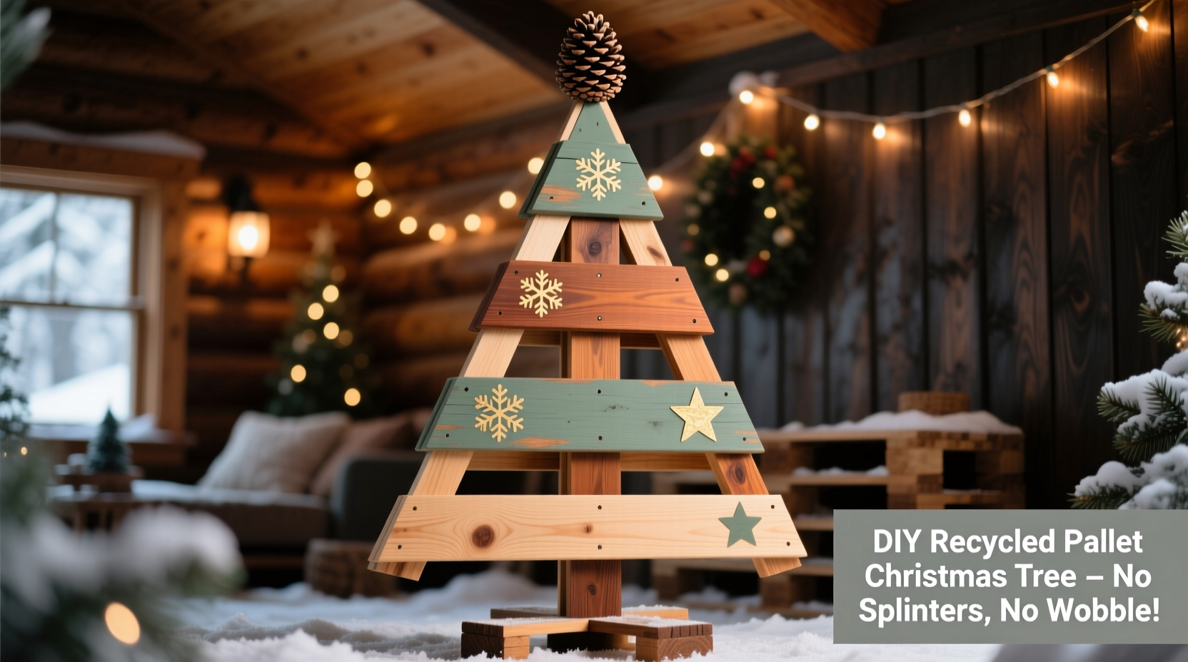 how to make a diy christmas tree from recycled pallet wood without splinters or instability