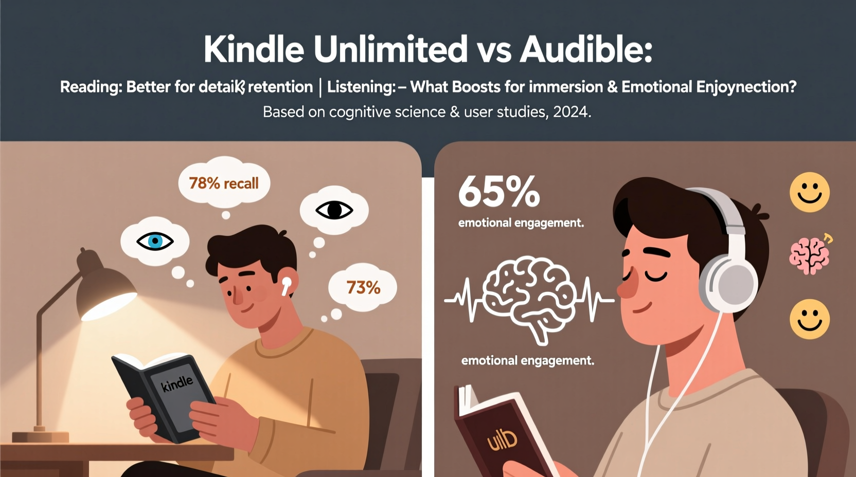 kindle unlimited vs audible is reading or listening better for retention and enjoyment
