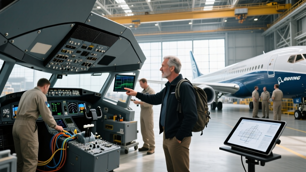 Route for Less in the cockpit of a Boeing aircraft