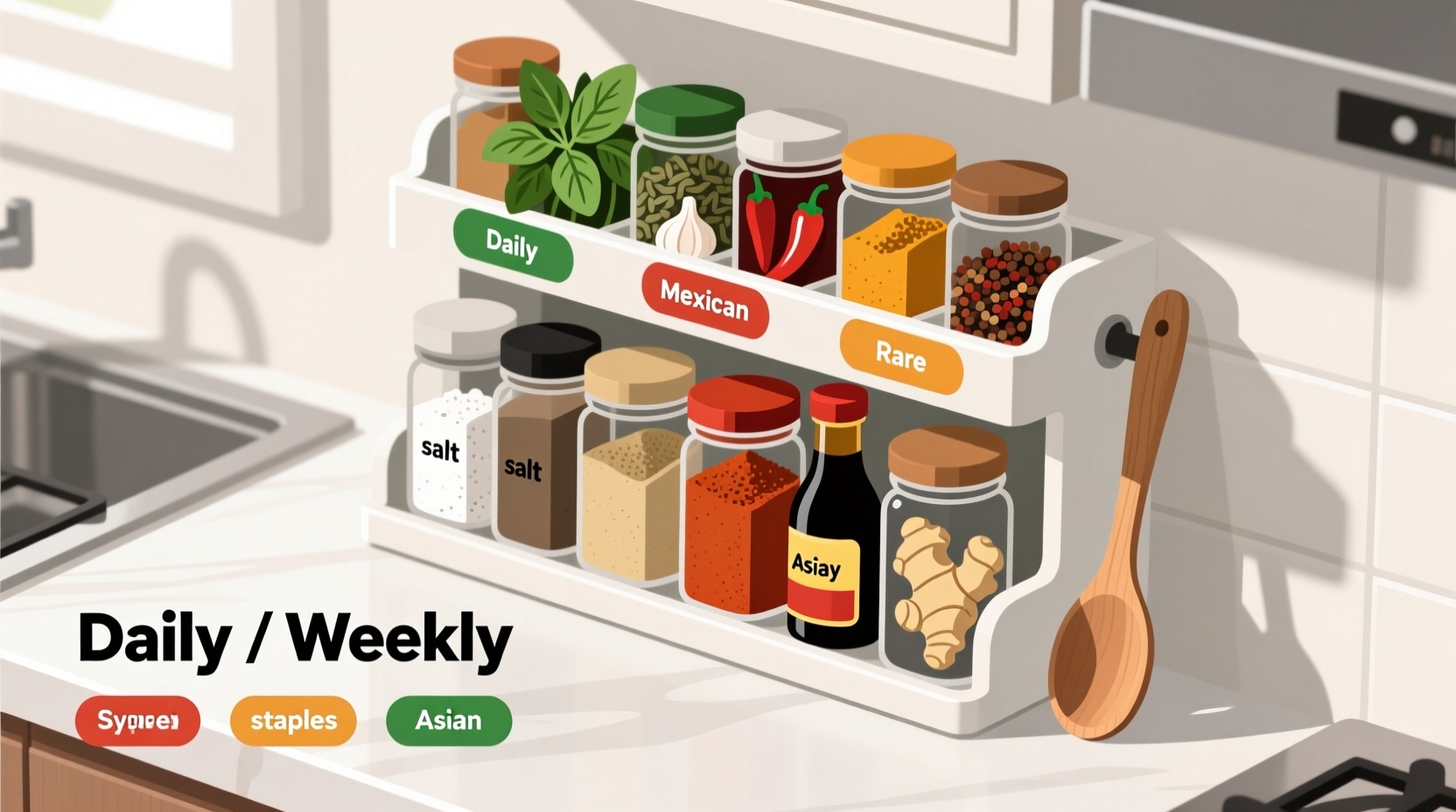 how to organize your spice rack for faster cooking and less mess