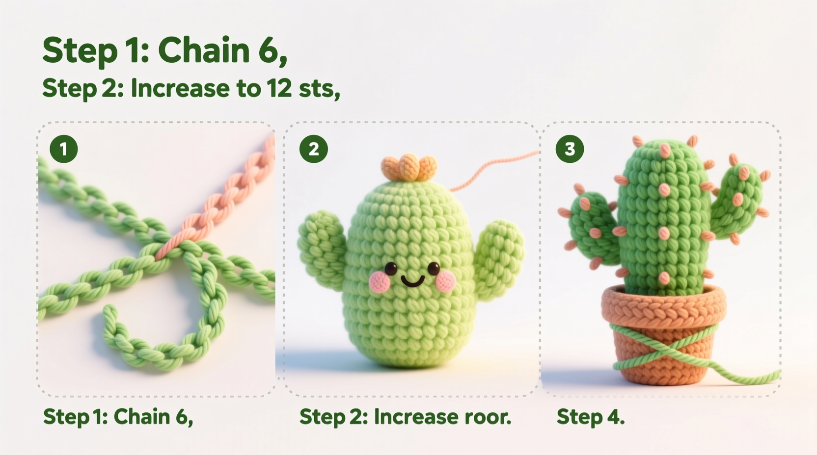 Crochet a Cactus in 5 Steps | TheHomeSprouts