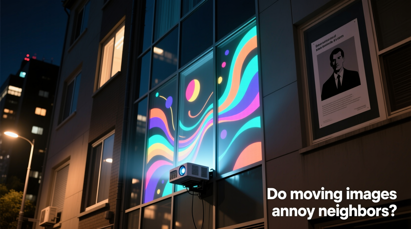 animated vs static window projectors do moving images annoy neighbors