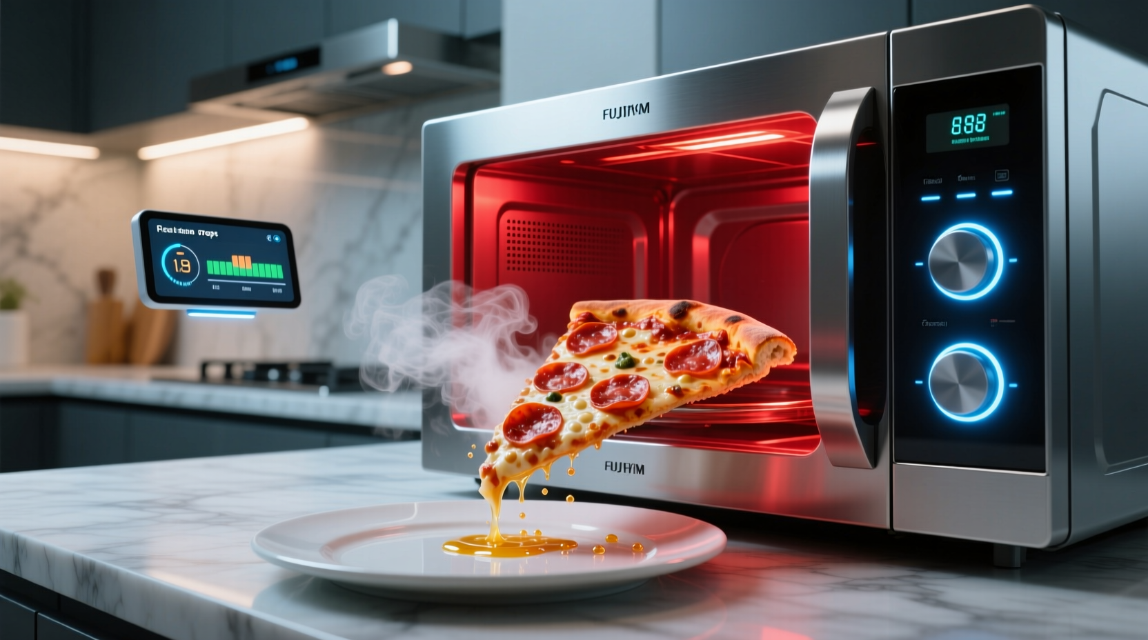 eliminate pizza grease traps by quickly microwaving pep