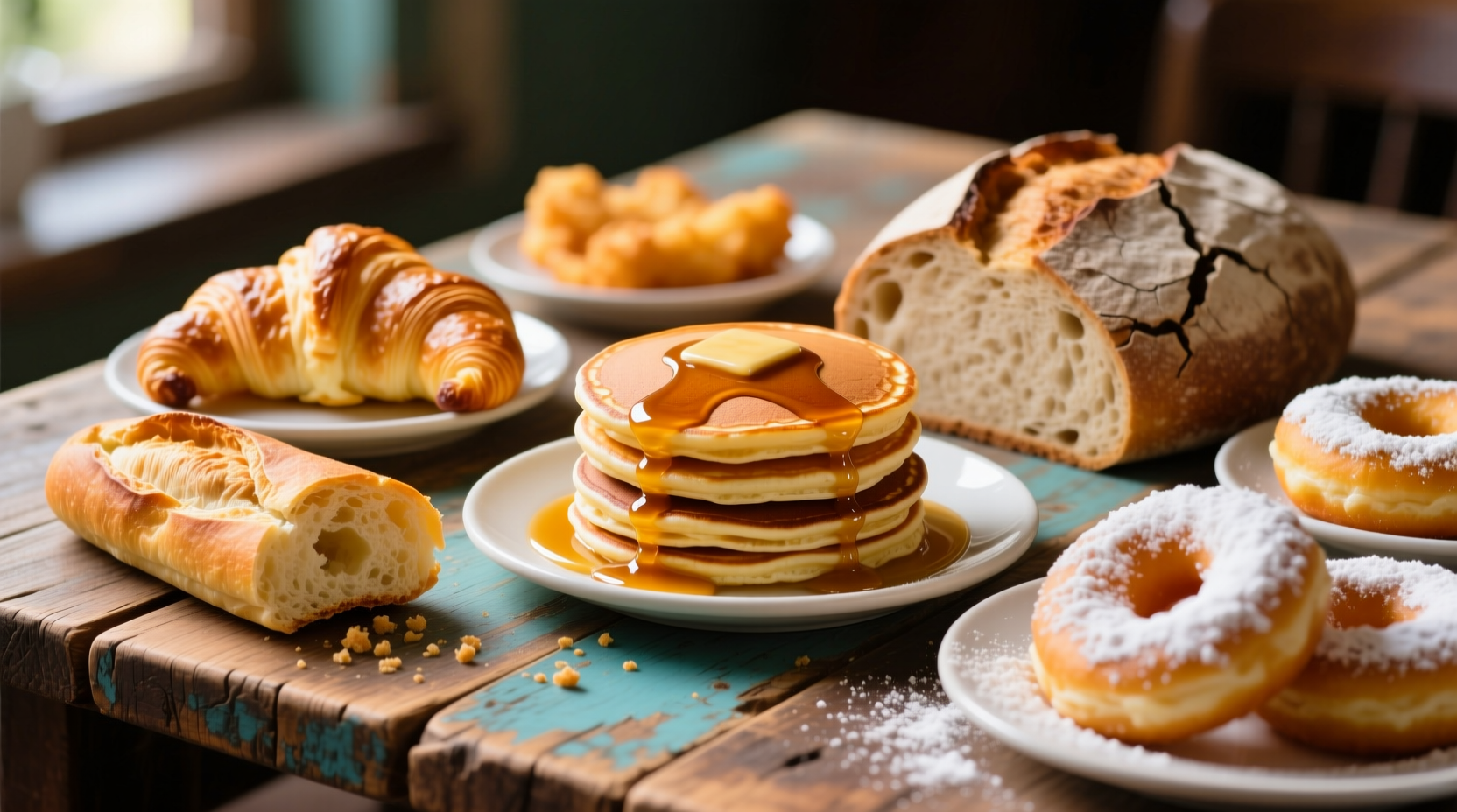 Kohlenhydratreiche Lebensmittel auf Holztisch arrangiert mit Süßkartoffeln, Linsen und Äpfeln