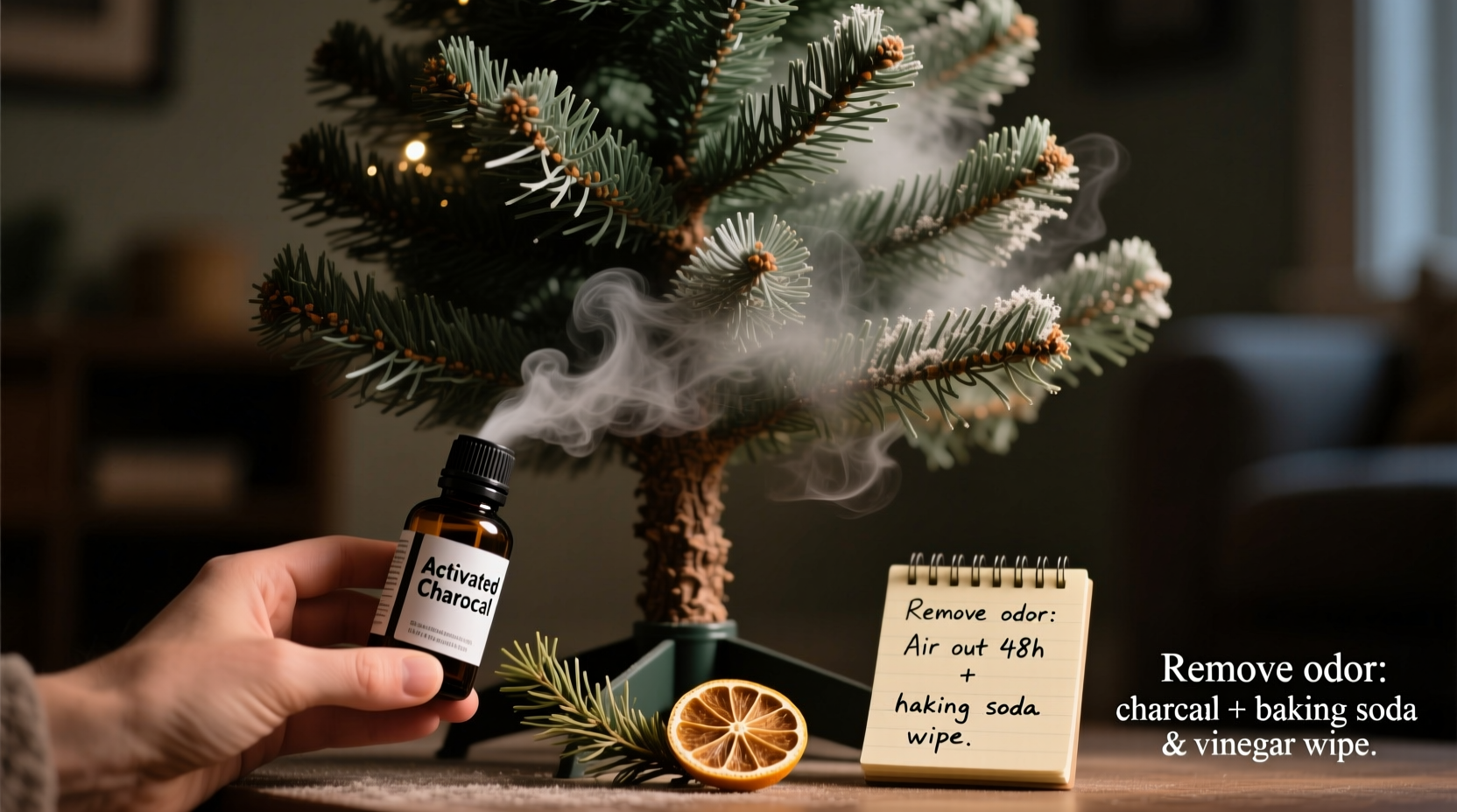 why does my artificial christmas tree smell and how to remove the odor