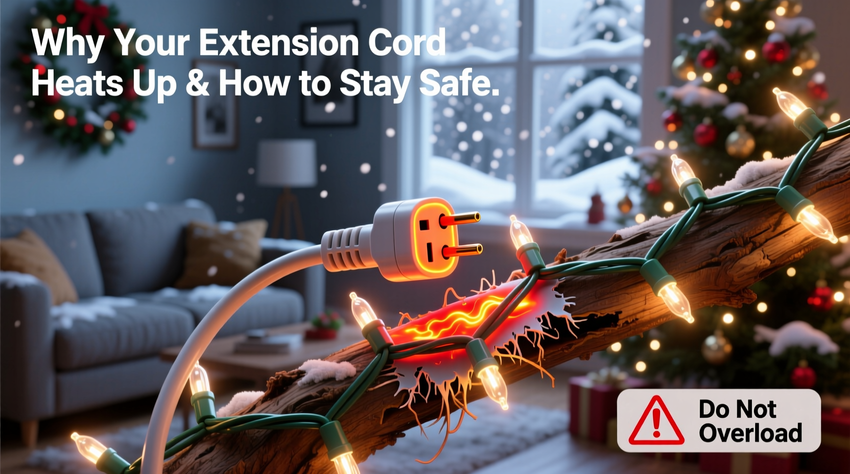 why does my extension cord heat up with christmas lights and what to do