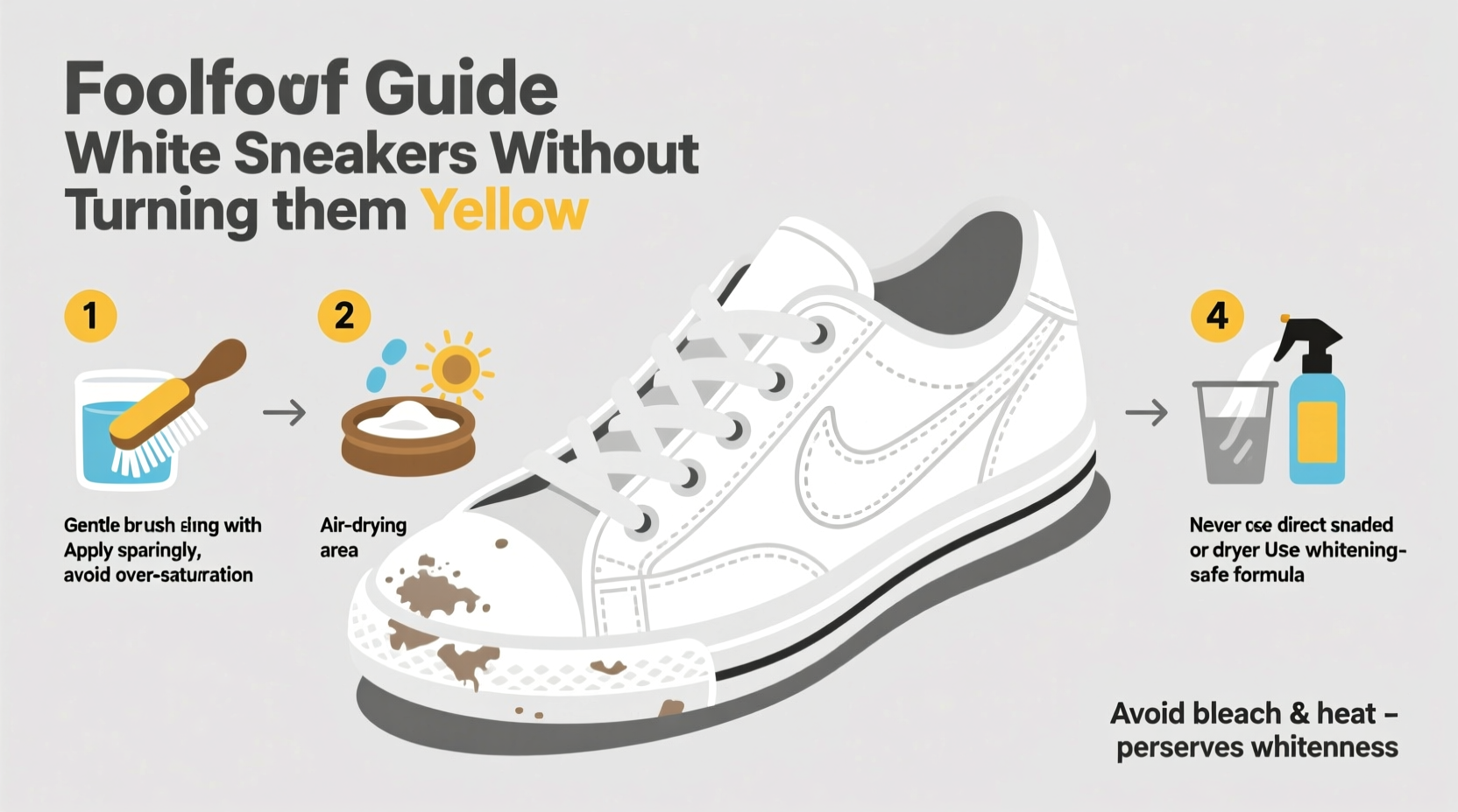 how to clean white sneakers without turning them yellow a foolproof guide