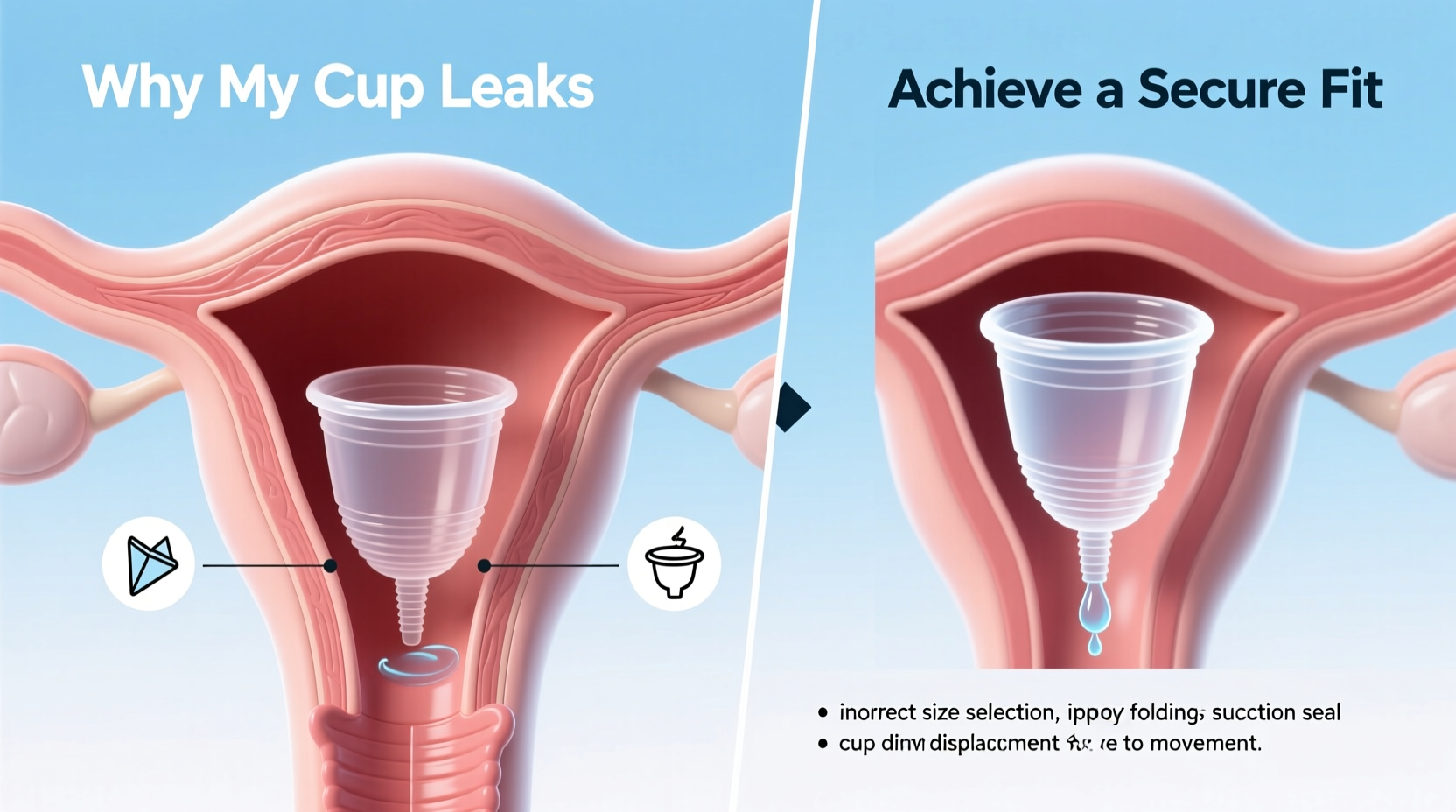 menstrual cup leaks causes and how to get a secure fit