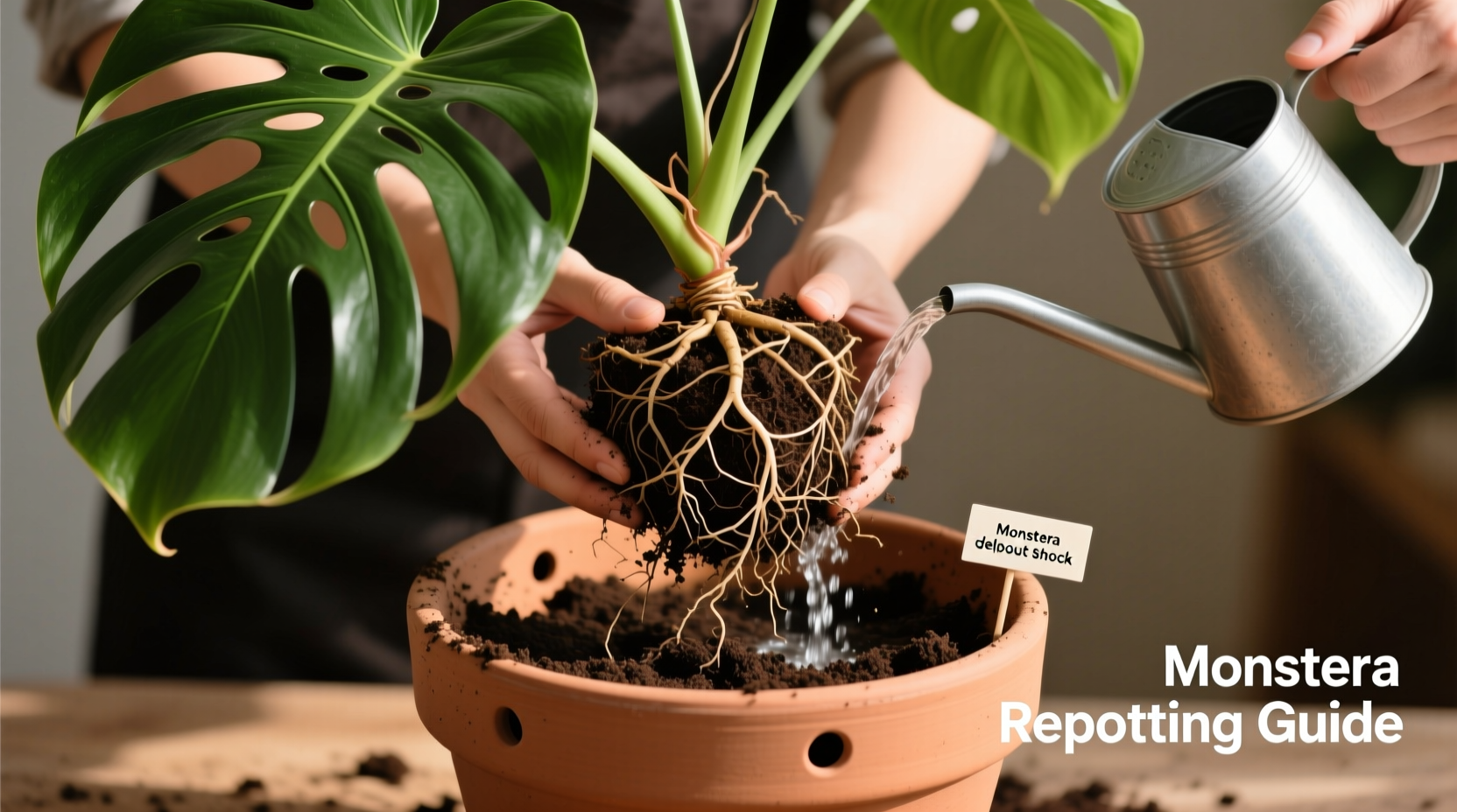 step by step guide to repotting a monstera plant without shock
