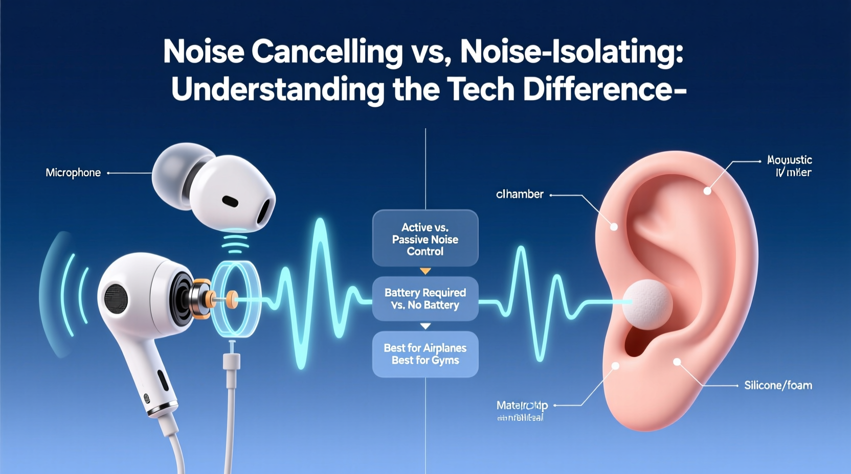 noise cancelling vs noise isolating earbuds understanding the tech difference
