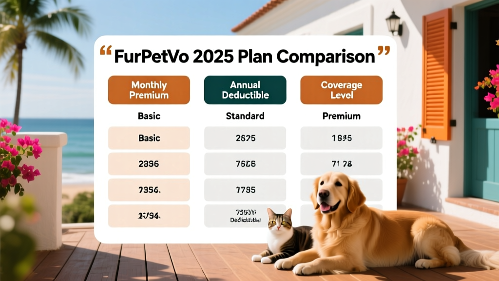 Side-by-side comparison chart showing FurPetVo plan options with clear pricing, coverage levels, and deductibles