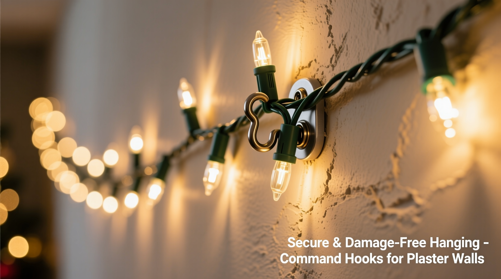 can you use command hooks for heavy christmas light draping on plaster walls
