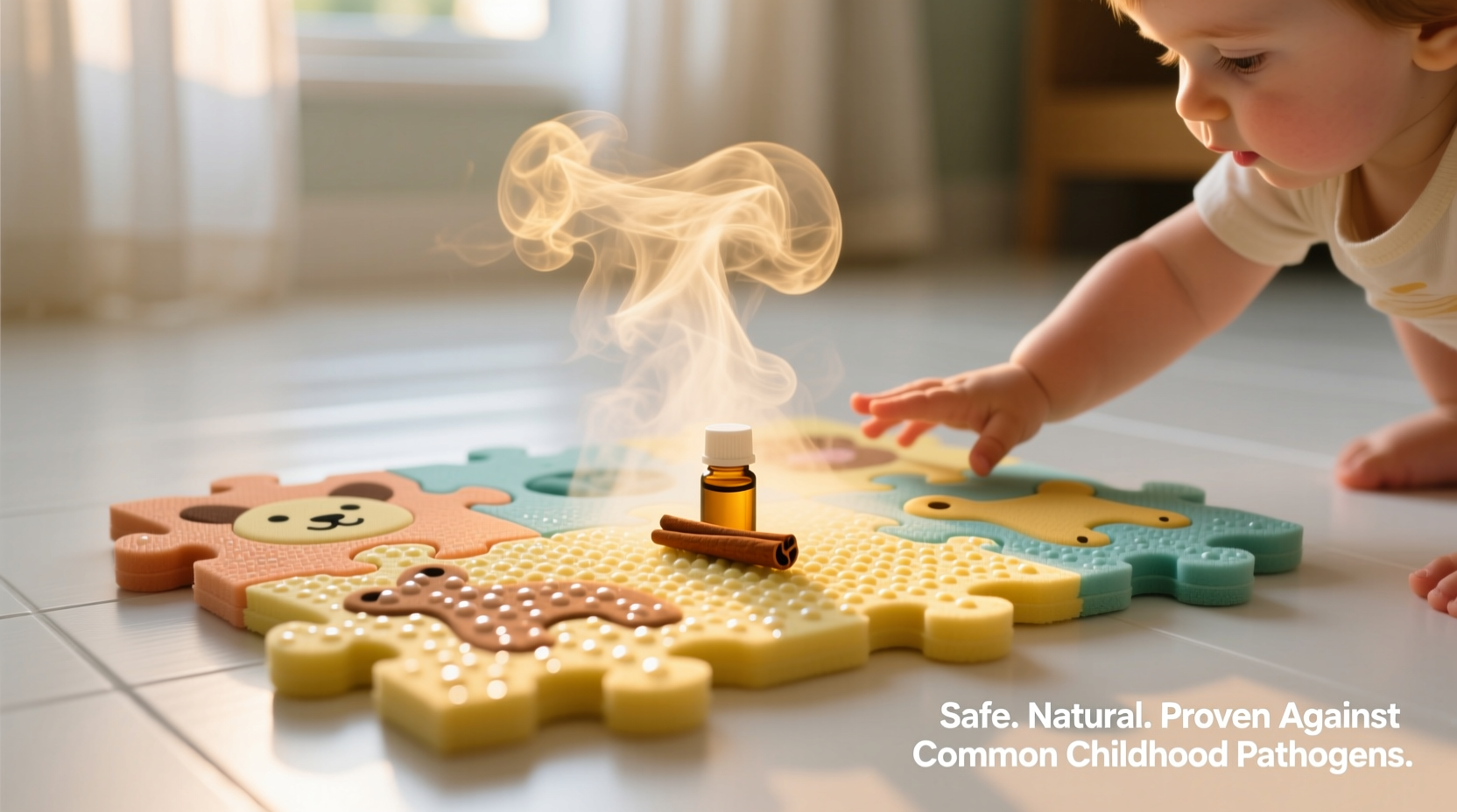 eco friendly cleaning cinnamon steam for puzzle mats