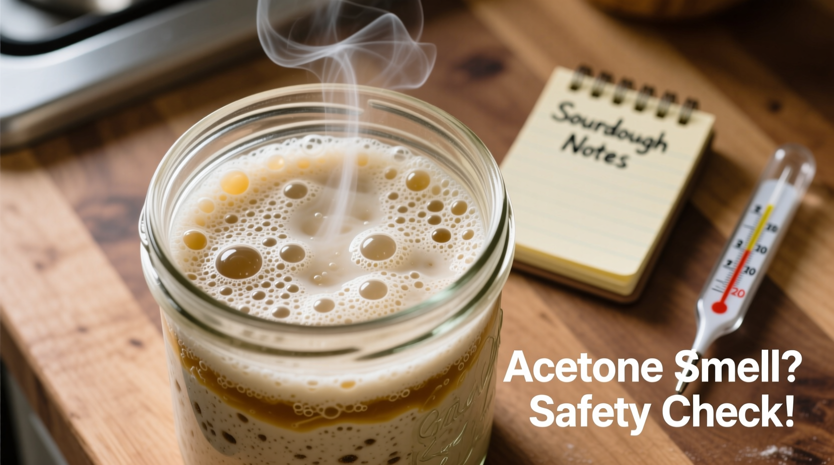 why is my sourdough starter smelling like acetone and is it safe to use