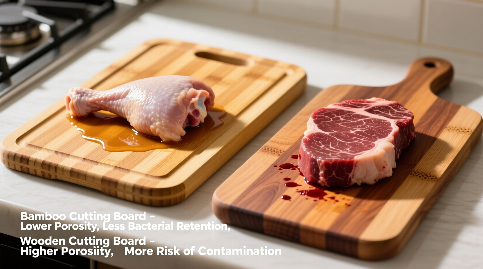 bamboo cutting board vs wooden which is more sanitary for raw meat