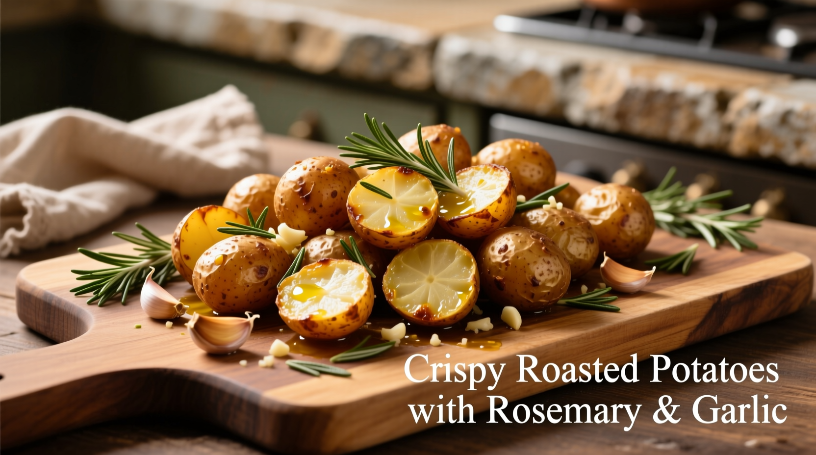 Crispy roasted potatoes with rosemary and garlic