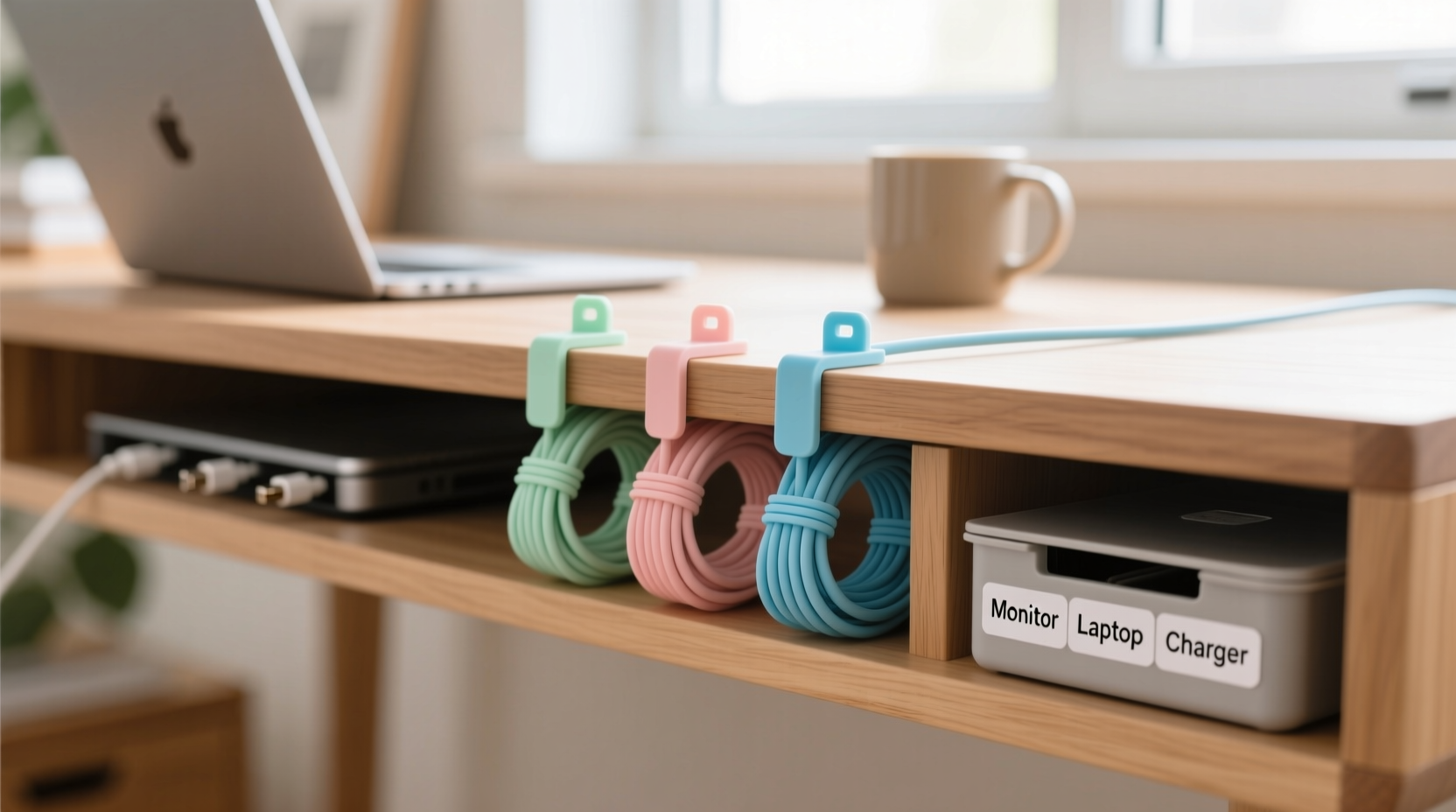 how to organize cables behind your desk affordable hacks