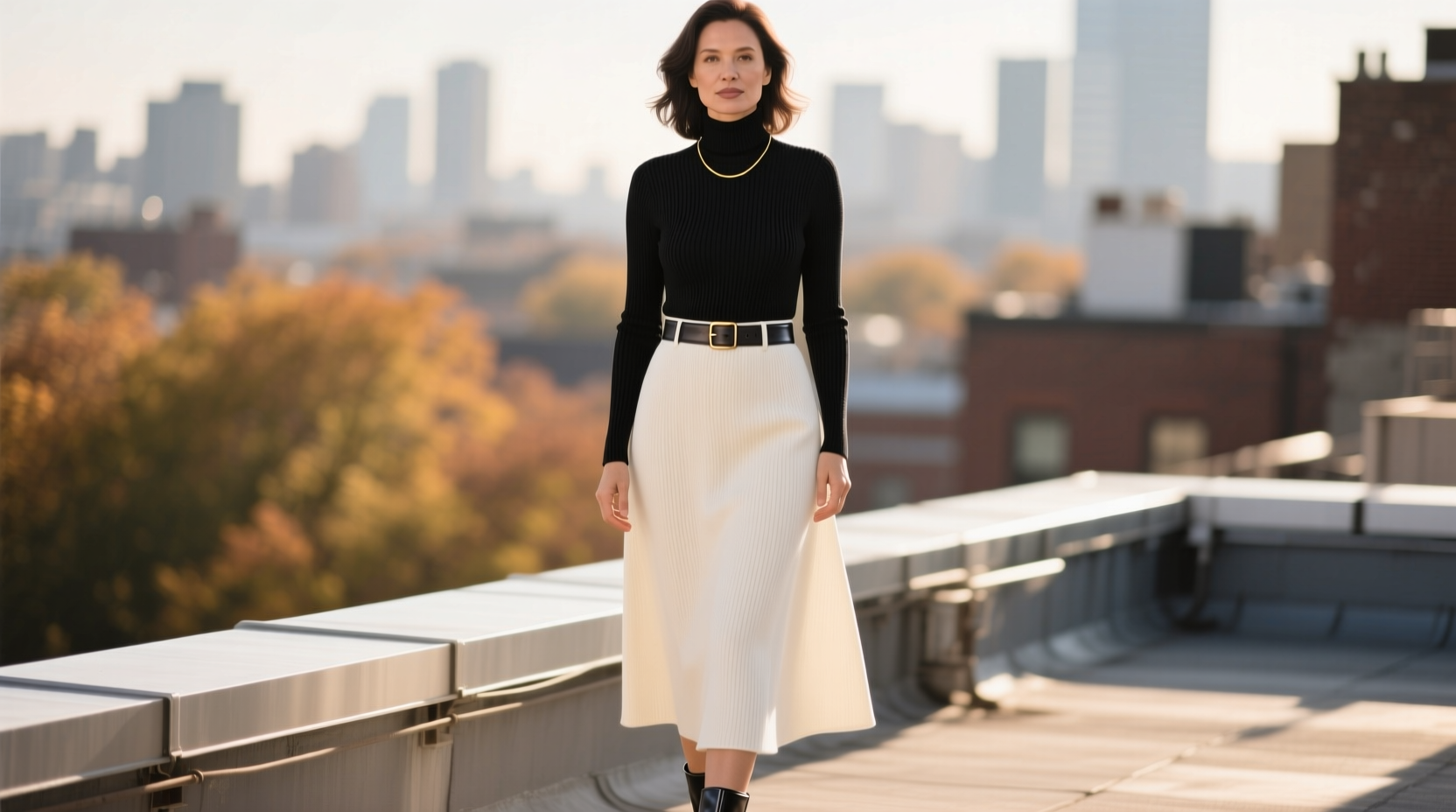 how to style a turtleneck under a dress without looking frumpy