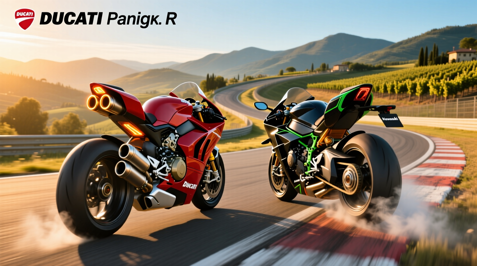 Ducati Panigale V4 exhaust system close-up