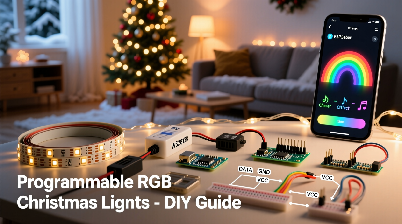 how to make your own programmable rgb christmas lights with affordable smart controllers
