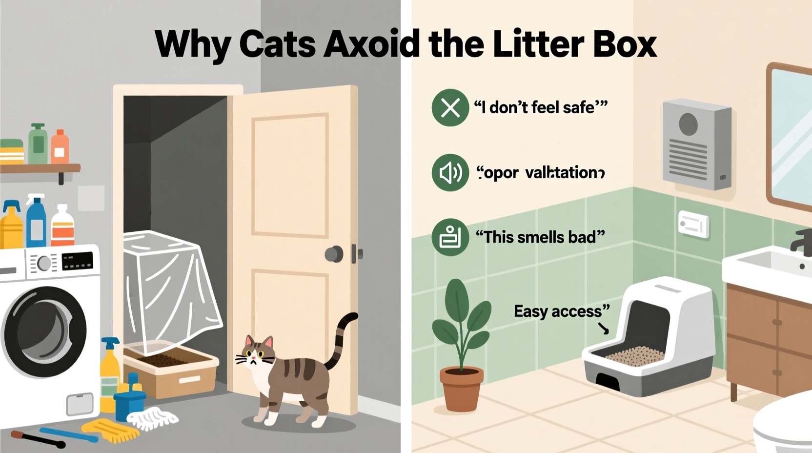 litter box placement mistakes that drive cats away from using it consistently