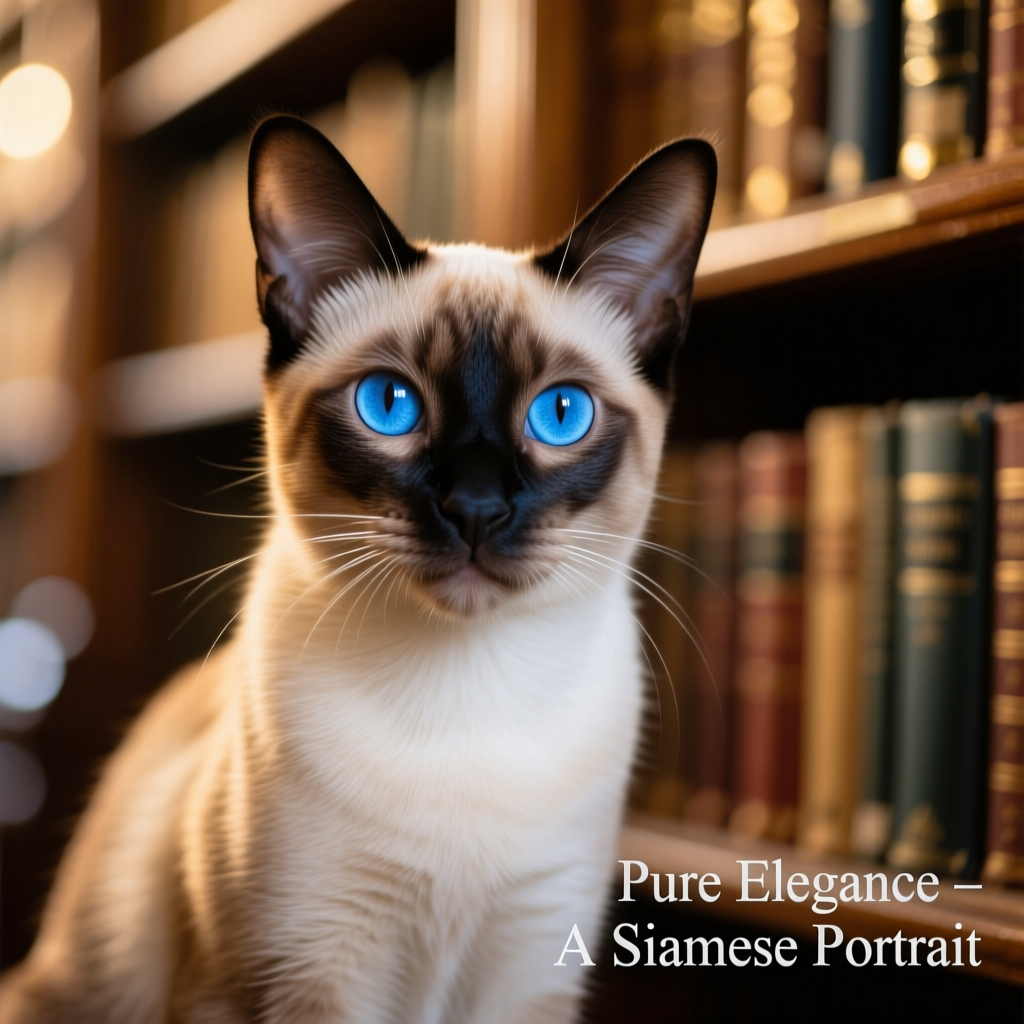 A Siamese cat with striking blue eyes