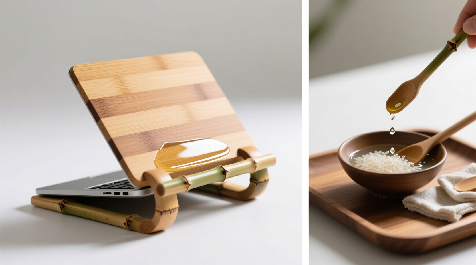 bamboo laptop stand rice water polish safety
