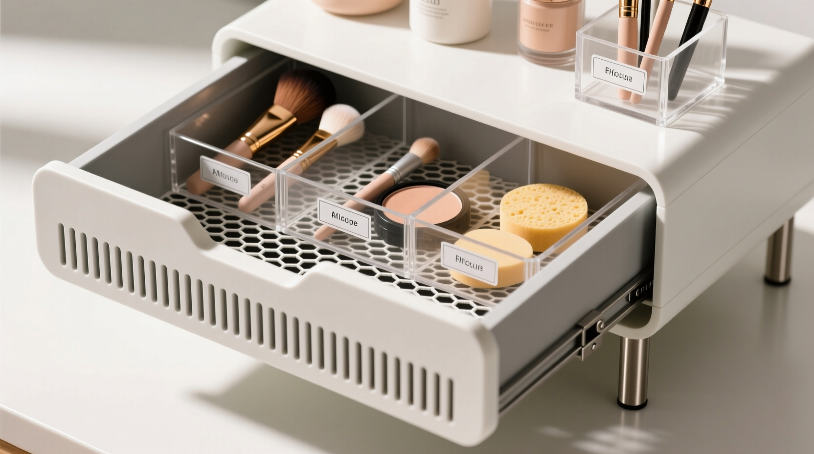 closet organization tips store makeup sponges brushes without mold