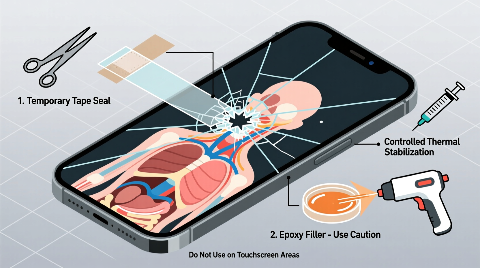 how to fix a cracked phone screen without replacing it temporary hacks that work