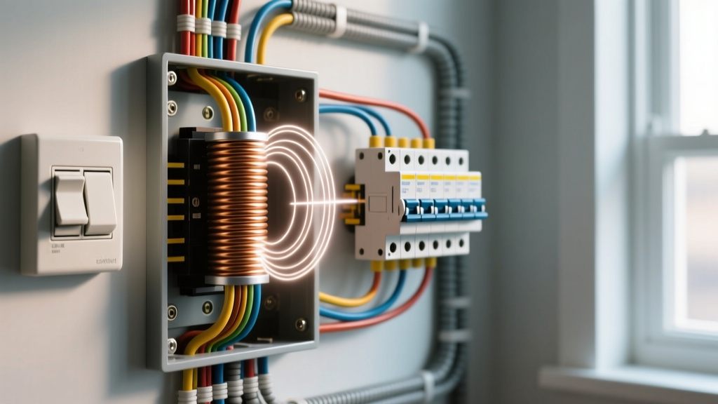 How the Coil Wire Magnetic Field Affects Home Panel Wiring and Breakers