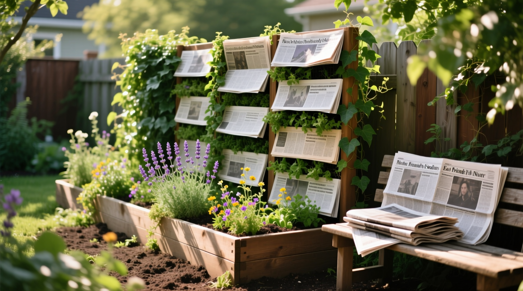 reuse newspapers in the garden
