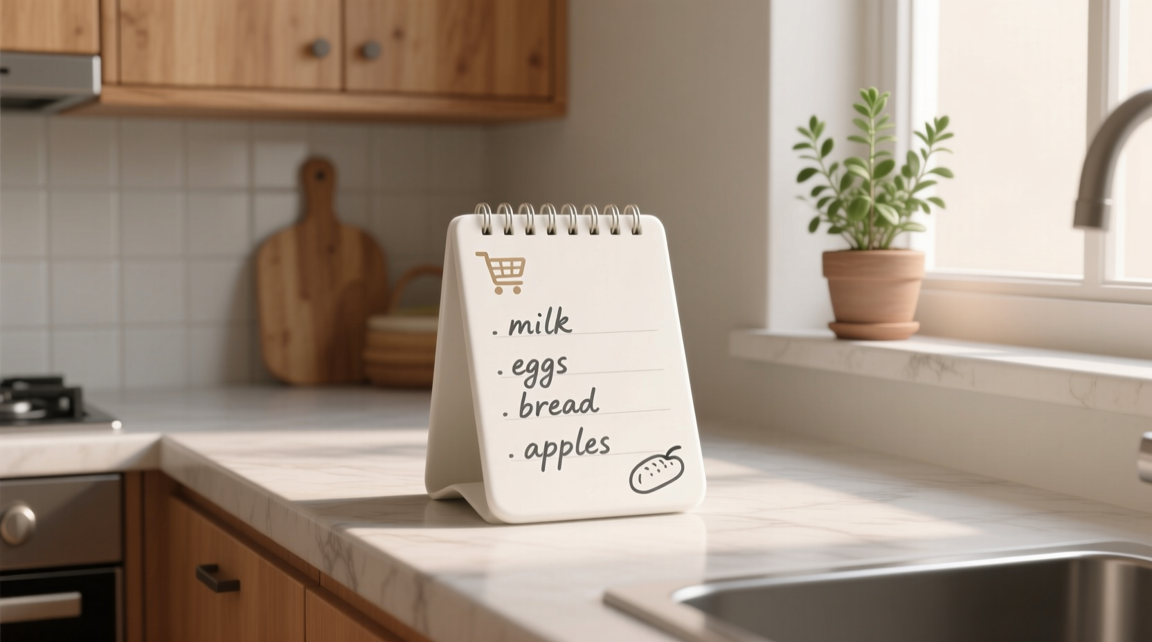 keep a standby grocery list for quick and easy shopping