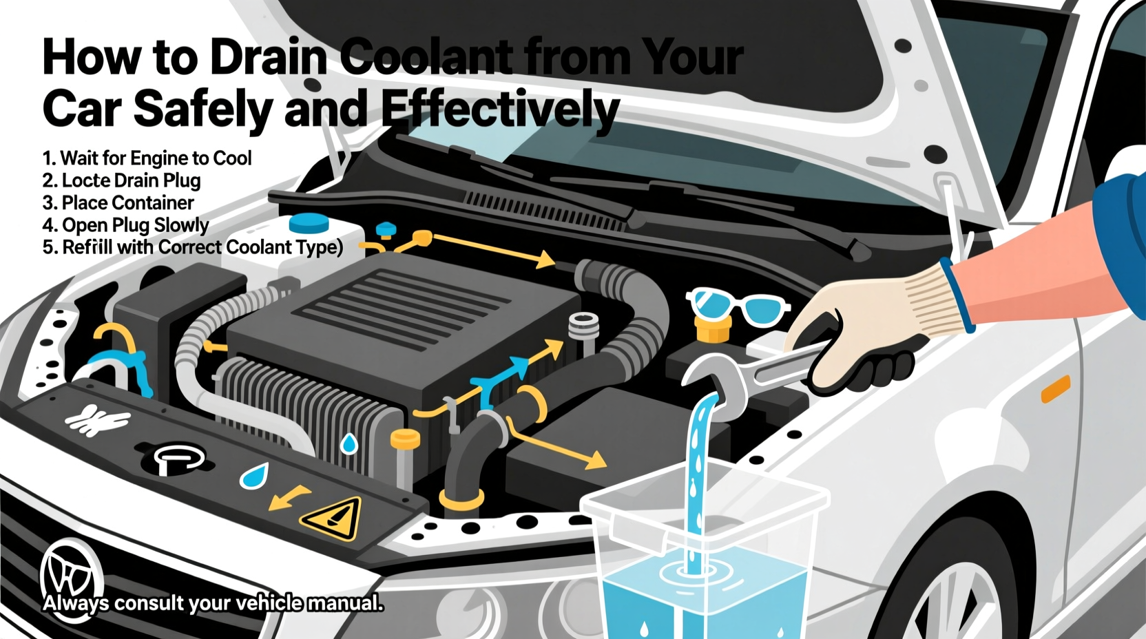 how to drain coolant from car