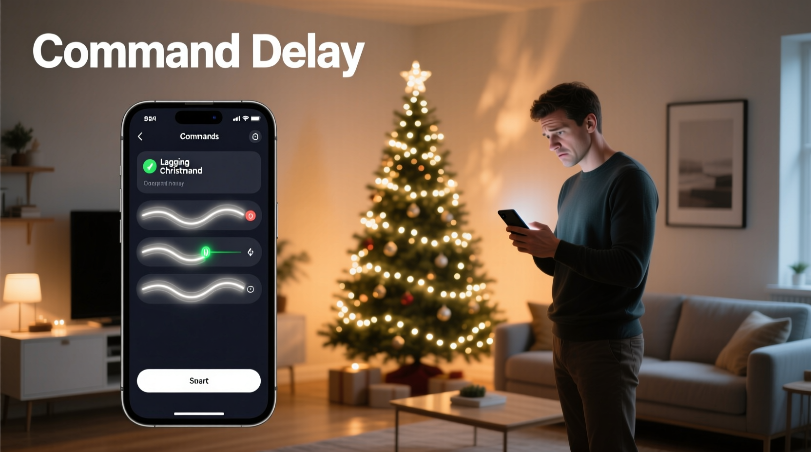 why is my smart christmas light system lagging behind commands