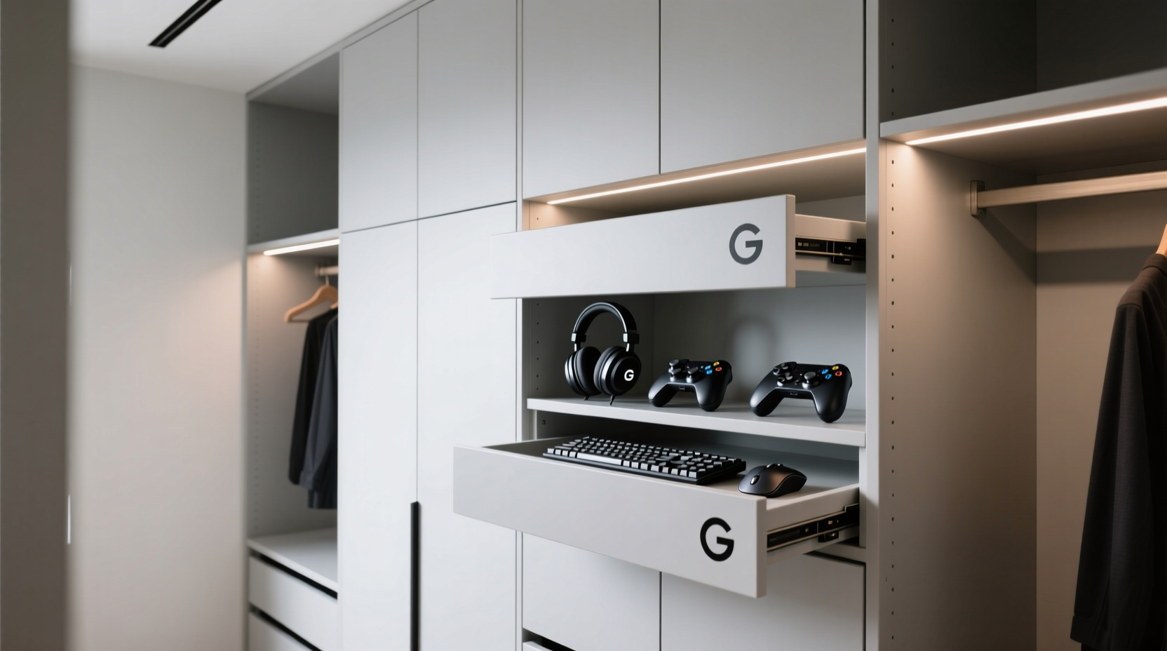 closet organization tips hide gaming gear keep it handy