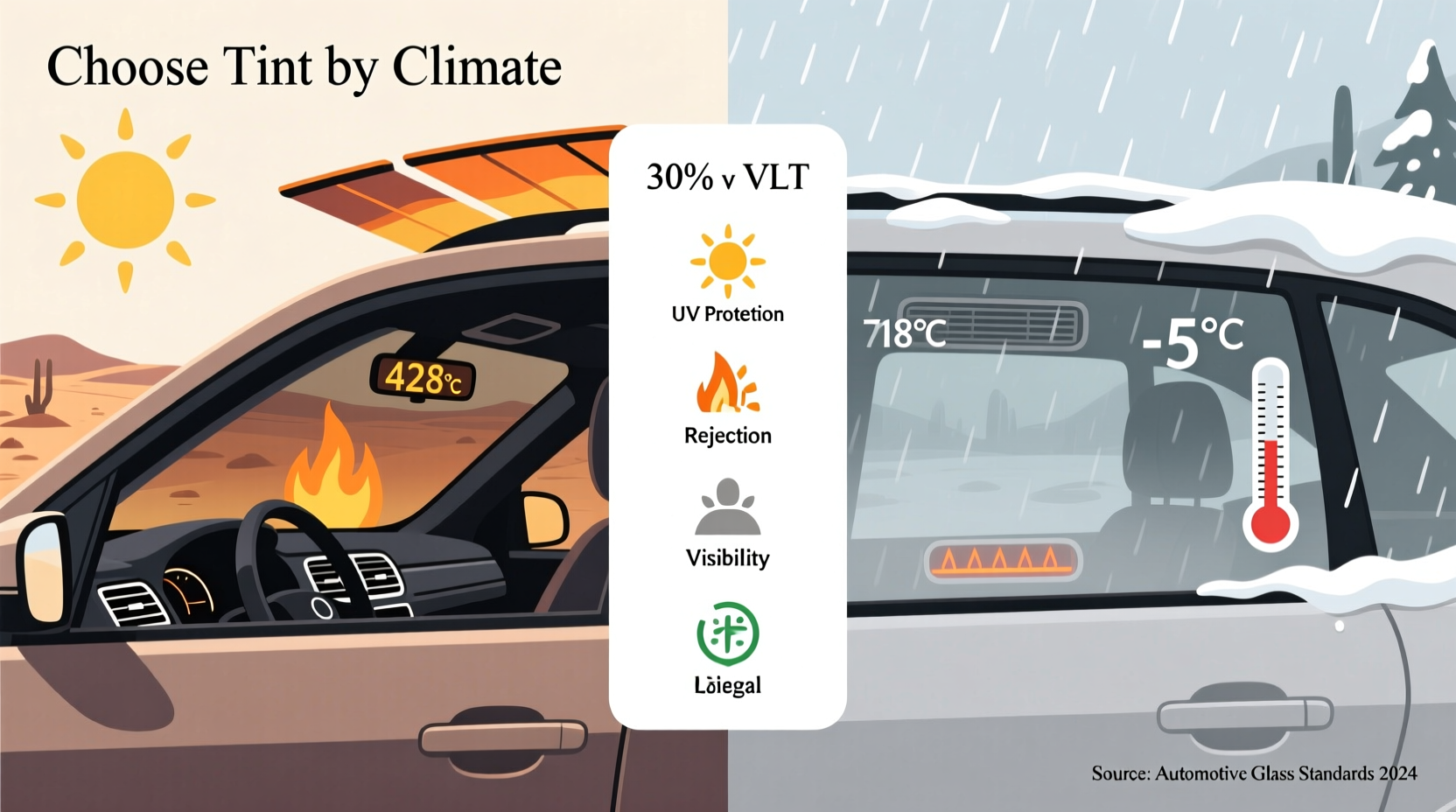 how to pick the right tint for car windows based on climate