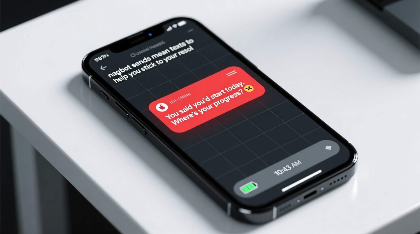 nagbot sends mean texts to help you stick to your resol
