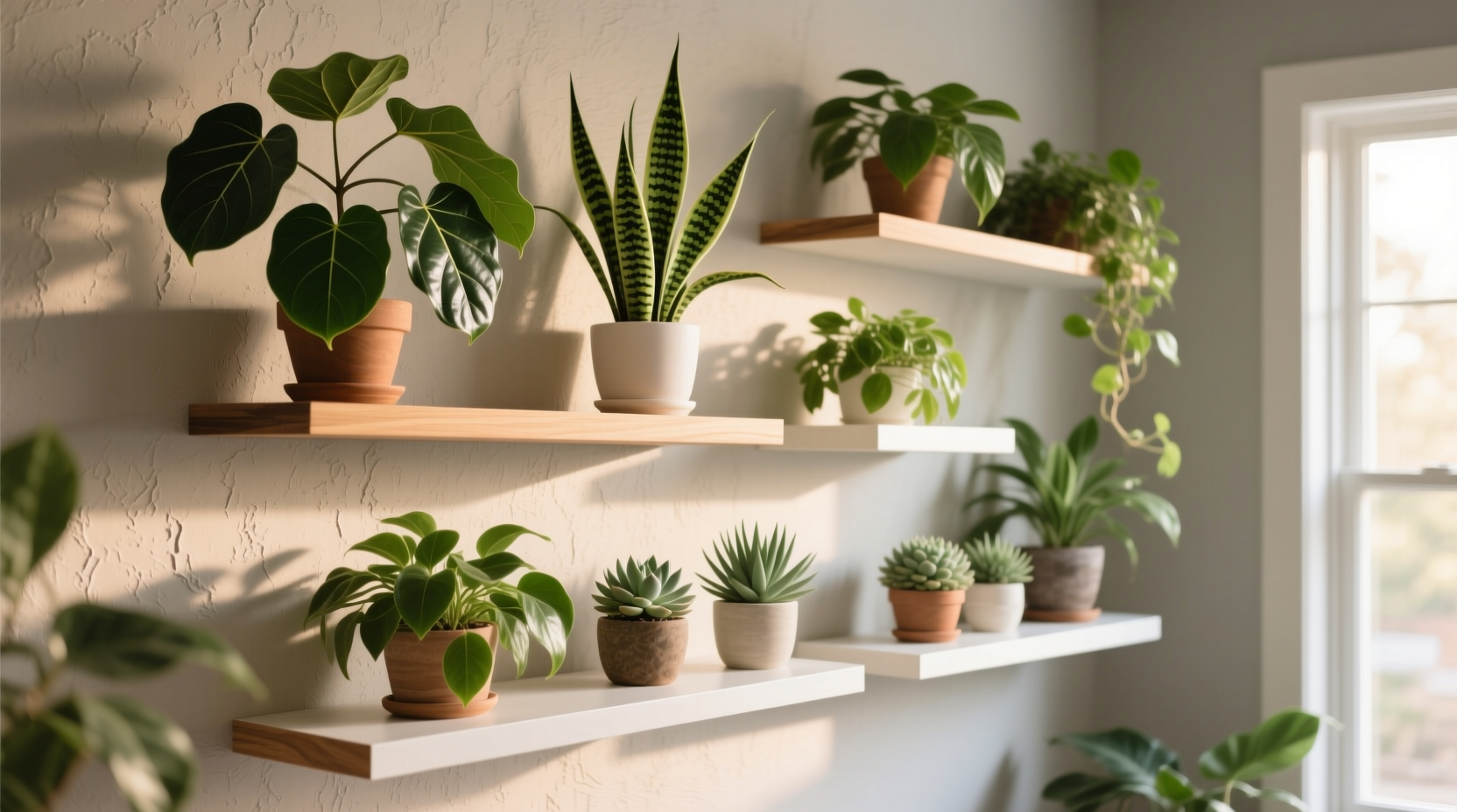 wall mounted plant shelves
