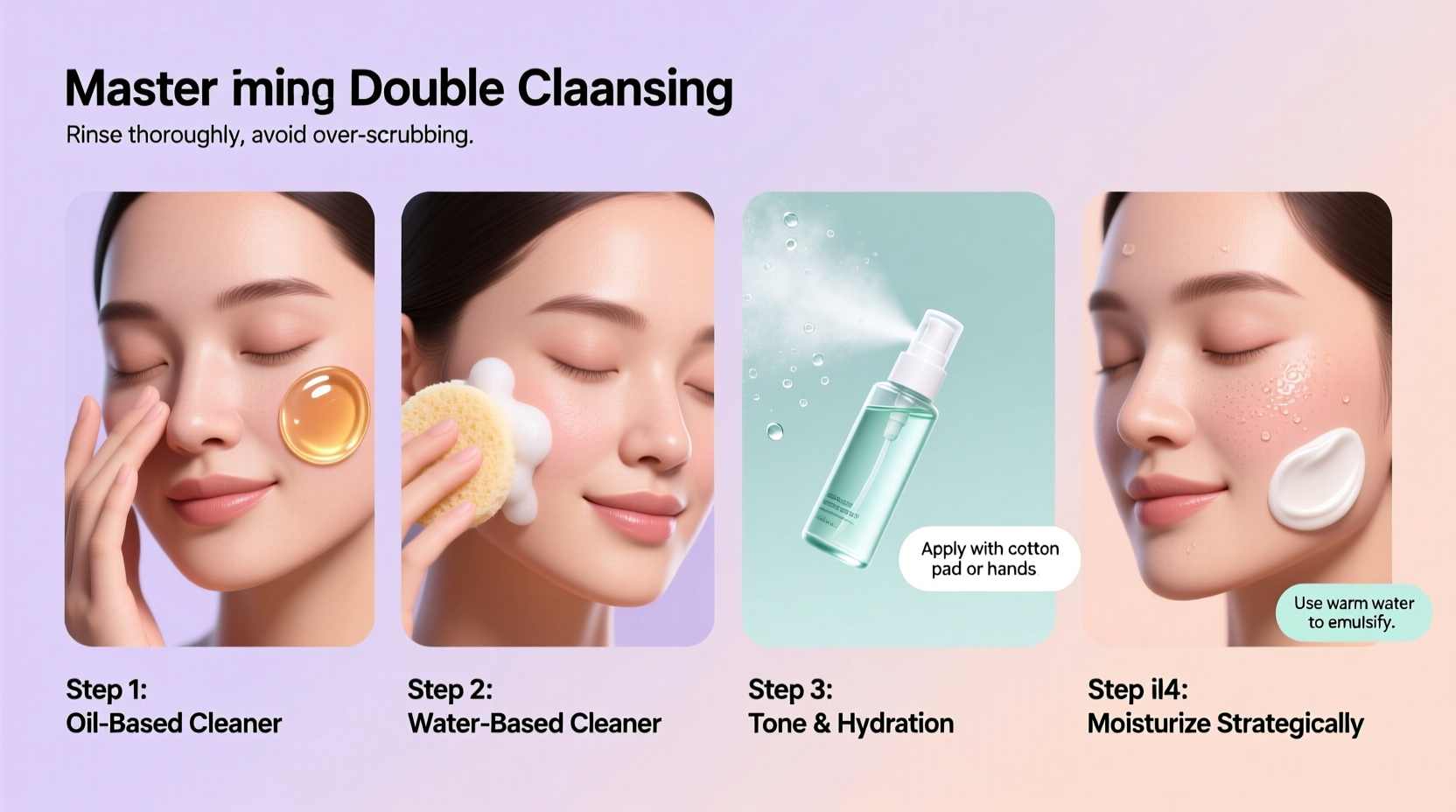 step by step guide to mastering double cleansing for combination skin