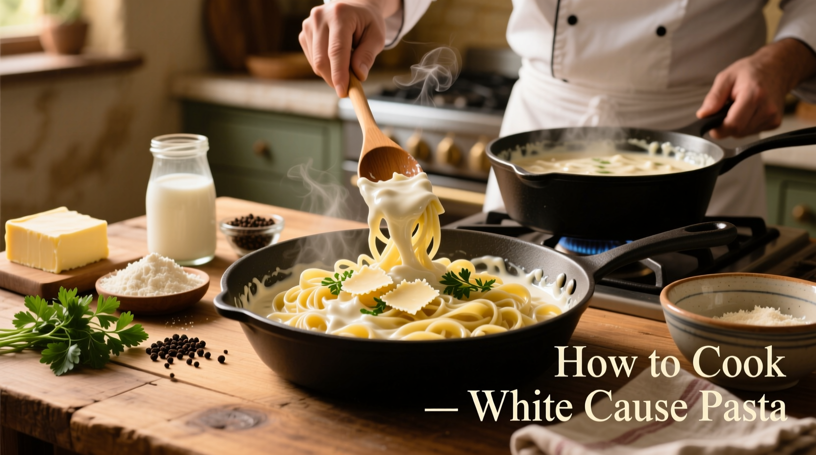 how to cook white sauce pasta