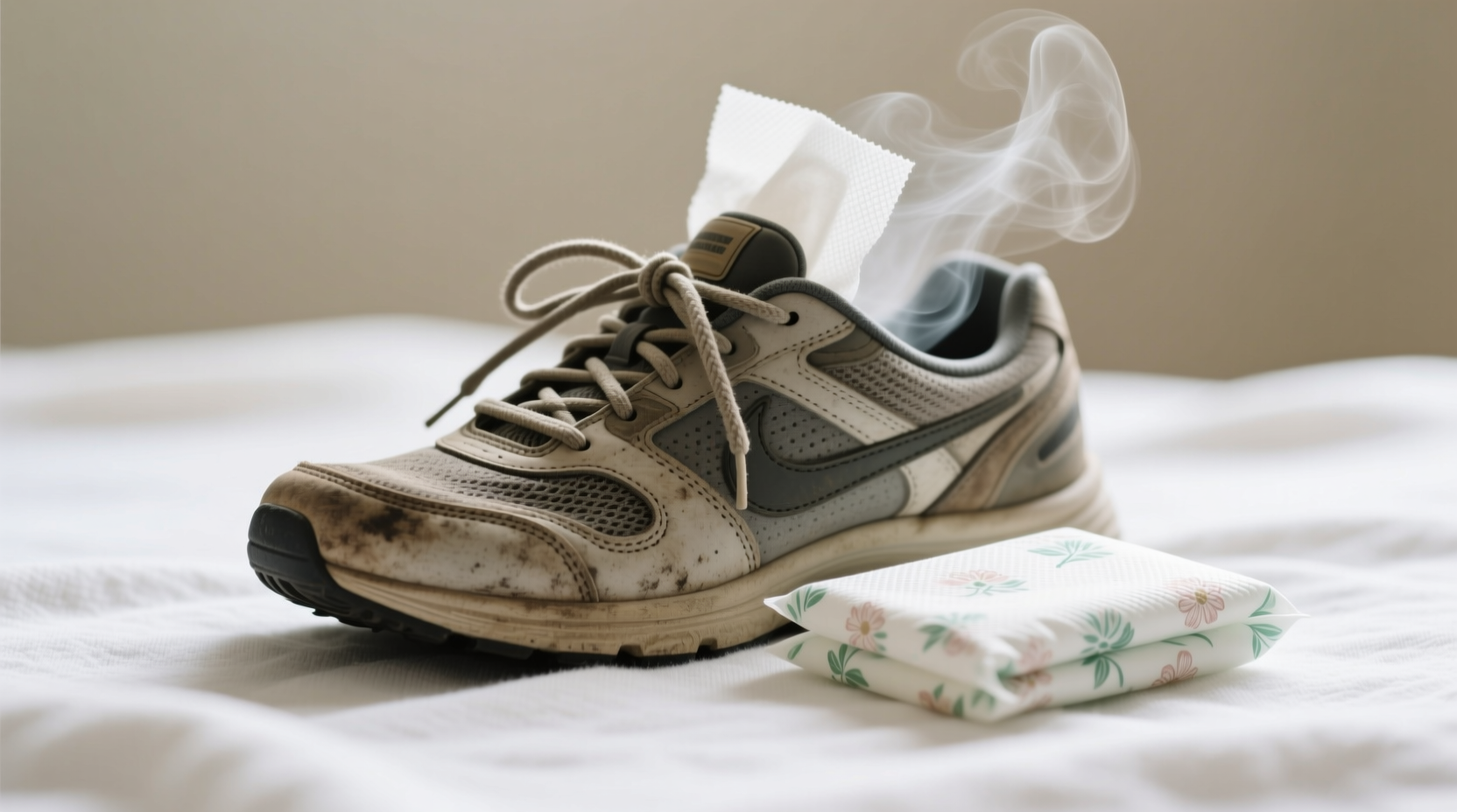 get rid of stinky shoes with dryer sheets