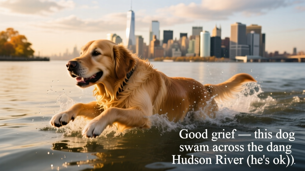 Good Grief This Dog Swam Across the Dang Hudson River (He's OK)