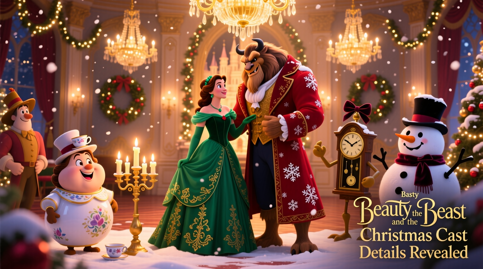a beauty and the beast christmas cast