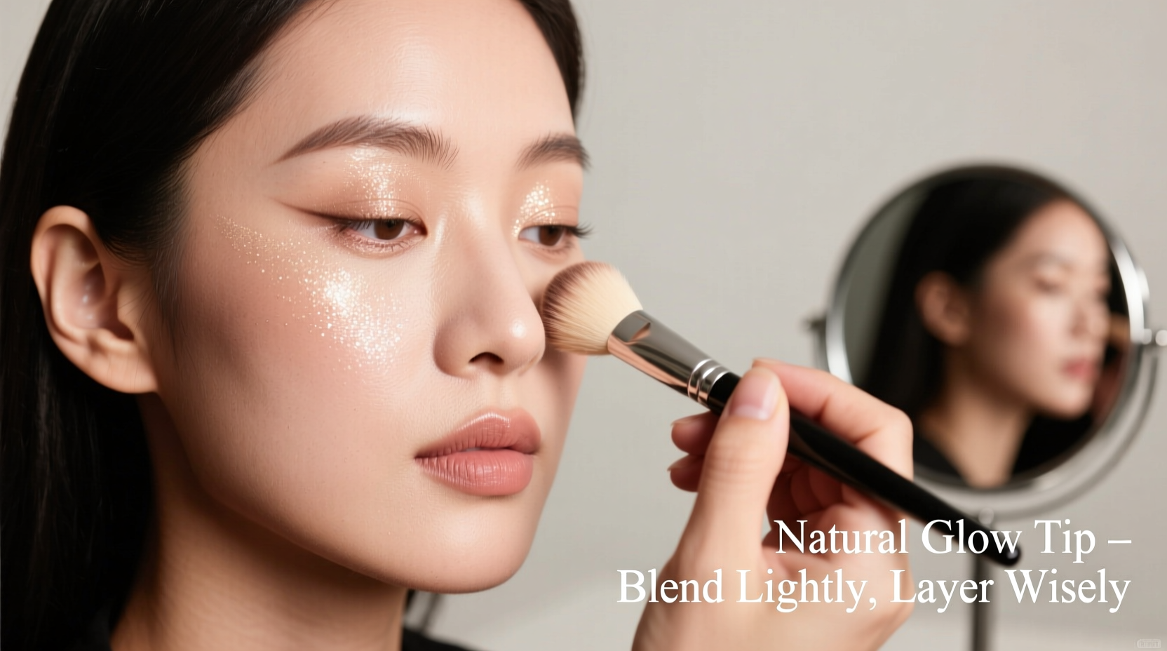 how to apply highlighter for a natural glow without looking shiny