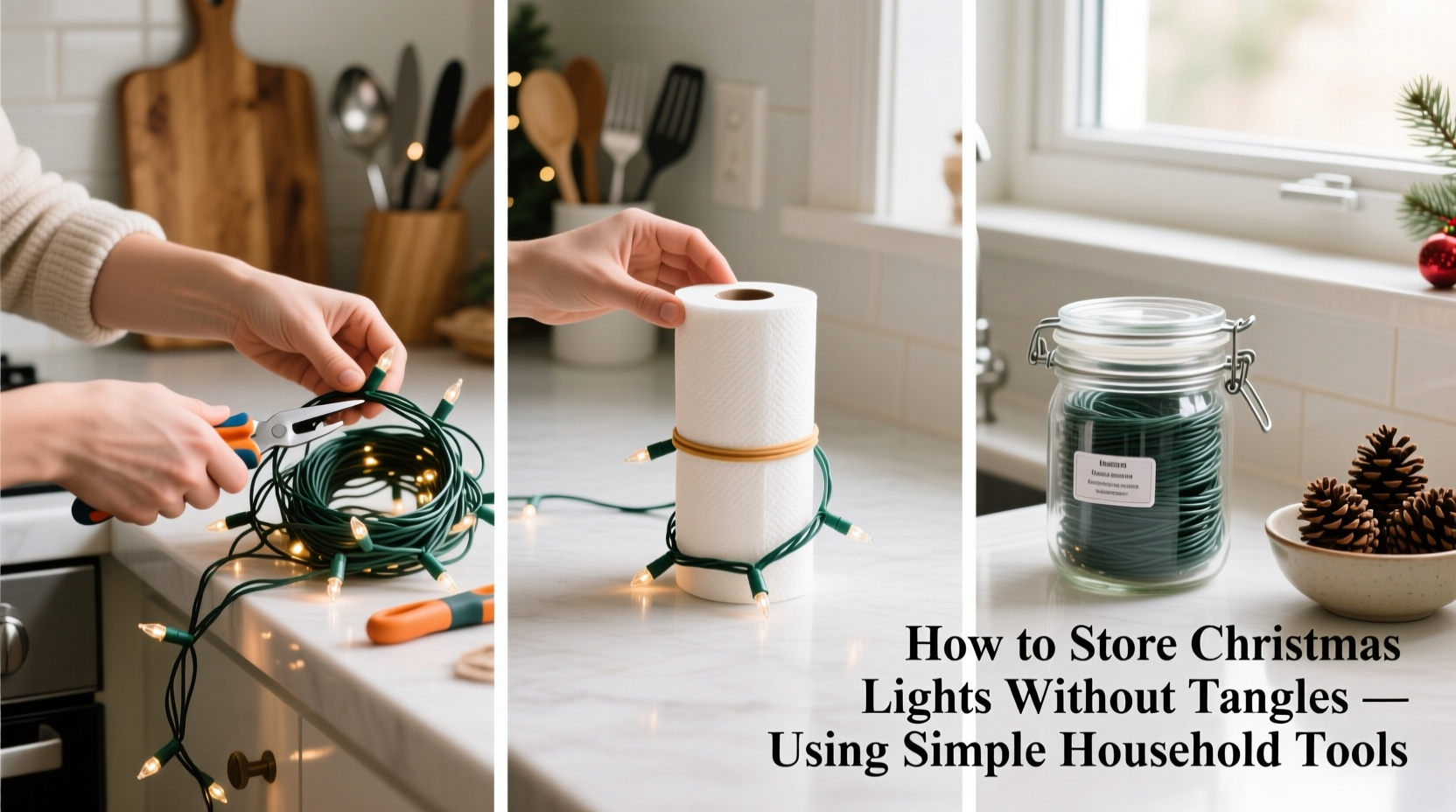 how to store christmas lights without tangles using simple household tools