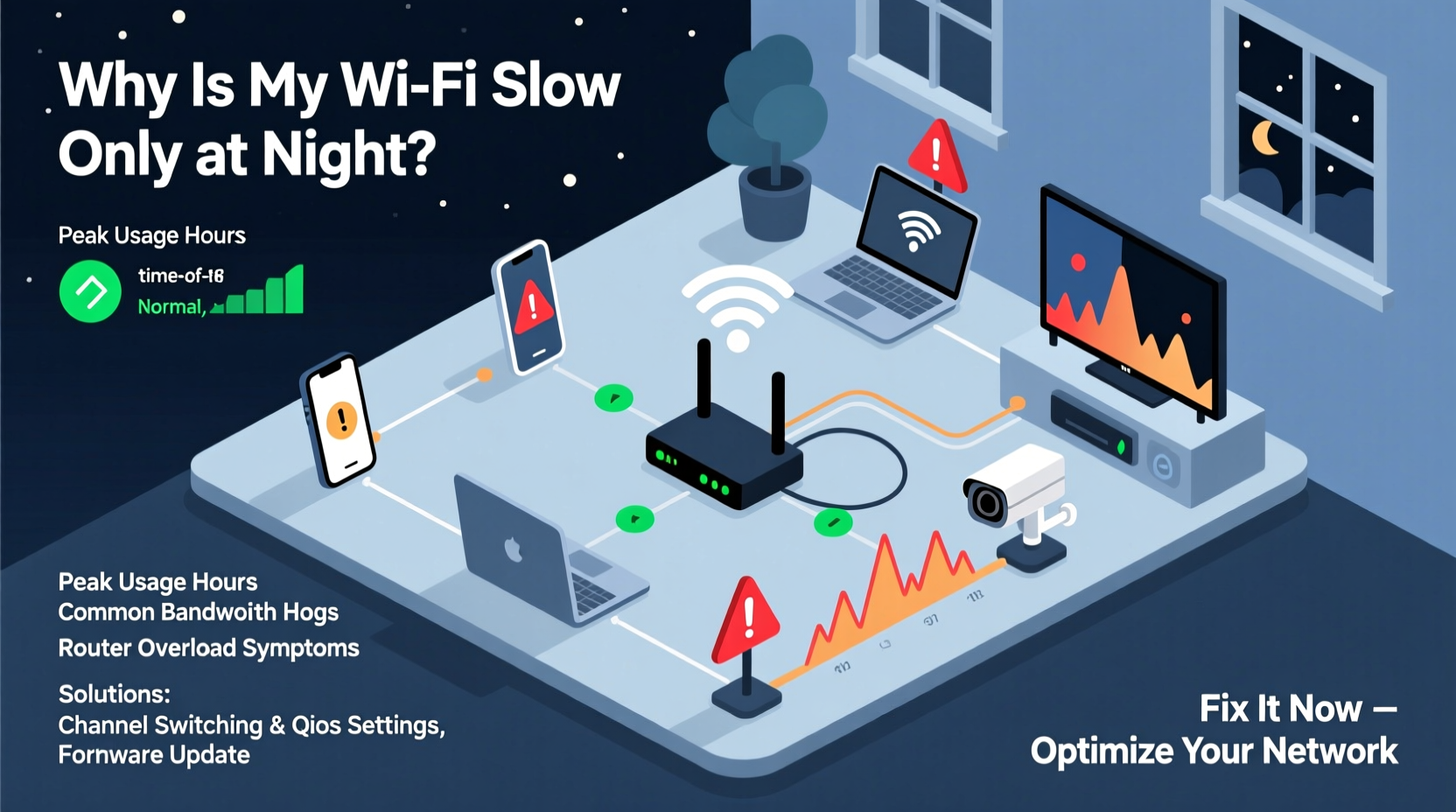 Why Is My Wifi Slow Only At Night Router Fixes And Bandwidth Hogs